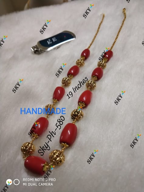 Coral Long Chain Gold, Ruby Beads Mala, Egg Recipes Indian, Long Chain Gold, Coral Jewelry Set, Ruby Jewellery, Bridal Necklace Designs, Gold Earrings Wedding, Pearl Jewelry Design