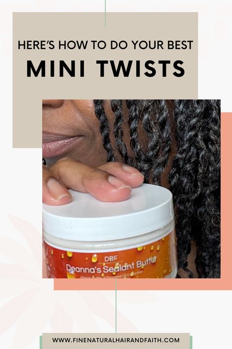 Pin to an article on achieving super clean parts for mini twists on natural hair using a braiding gel that doubles as an edge control, and other products for length retention. Diy Twists Natural Hair, Parting Guide, Mini Twists On Natural Hair, Twists Tutorial, Twists On Natural Hair, Coily Hair Care, The Best Hair Products, Length Retention, Parting Hair