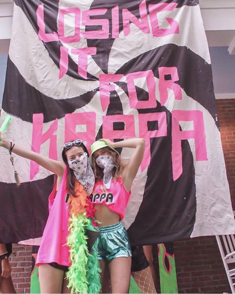 Rave Bid Day Theme, Rave Sorority Theme, Rave Theme Outfits, Rave Theme, Rave Aesthetic, Sorority Themes, Bid Day Themes, Kappa Kappa Gamma, Neon Nights