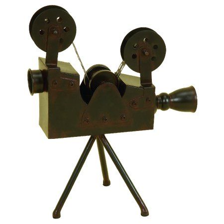 Metal Antique Camera Decor That Makes Memories Live, Multicolor Antique Camera Decor, Movie Reel Decor, Camera Decor, Antique Cameras, Vintage Sculpture, Camera Obscura, Home Theatre, Movie Camera, Movie Room