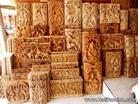 woodcarving | More Carved Wood Balinese Carvings. Handcarved Wall Ornaments Hanging ... Wooden Carving Wall Decor, Indonesian Decor, Carved Wood Wall Panels, Philippine Wood Carving, Bali Furniture Carved Wood, Bali Wood Carving, Bali Wall Art Wood Carvings, Bali Furniture, Bali Decor