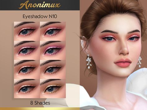 Anonimux Simmer's Eyeshadow N10 Mod Makeup, Los Sims 4 Mods, Sims 4 Cc Eyes, Sims 4 Tsr, The Sims 4 Skin, Makeup Cc, Pelo Sims, The Sims 4 Packs, Sims 4 Cc Makeup