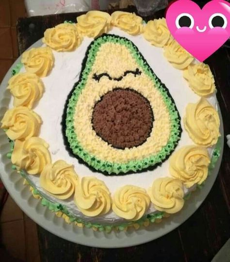 Avocado Cake Design, Avocado Baby Shower Theme, Avocado Birthday Party, Lunch Box Cake Ideas, Box Cake Ideas, Avocado Desserts, Avocado Theme, Avocado Birthday, Avocado Party