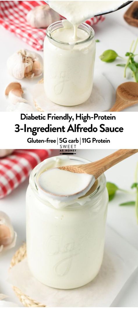 This quick and easy 3-Ingredient Alfredo Sauce recipe is a thick and creamy garlic sauce, delicious on top of spaghetti, or to flavor any vegetable casserole.Plus, it’s so easy to make that you won’t need any other recipes after that! Low Sodium Alfredo Sauce Recipe, Low Carb Alfredo Sauce, Keto Alfredo Sauce Recipe, Steak Alfredo, Keto Alfredo Sauce, Make Alfredo Sauce, Alfredo Sauce Recipe Homemade, Creamy Garlic Sauce, Alfredo Sauce Recipe