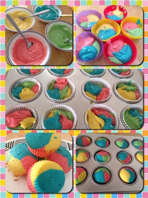 Rainbow cupcake Rainbow Cupcakes, Cheesecake Cupcakes, Rainbow Birthday Party, Rainbow Birthday, Rainbow Cake, Savoury Cake, Easter Treats, Cupcakes Decoration, Cupcake Recipes