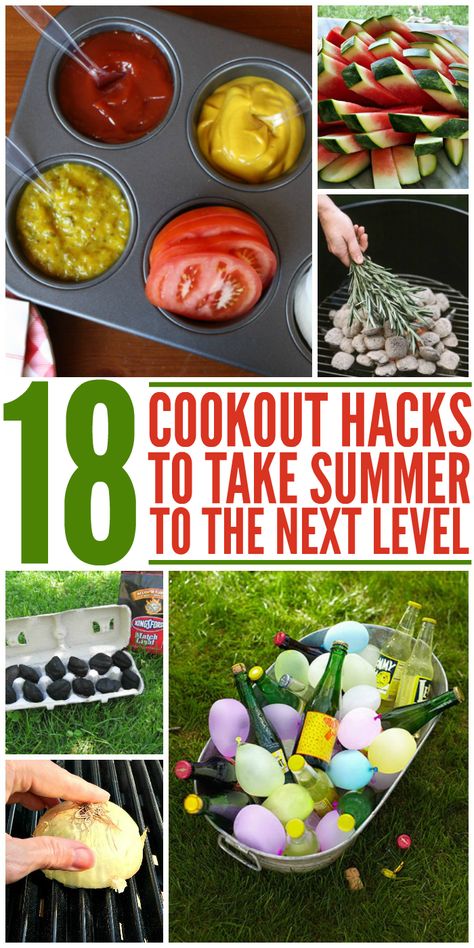 18 Cookout Hacks to Take Summer Entertaining to the Next Level - One Crazy House Cookout Hacks, Picnic Hacks, Backyard Bbq Grill, Cookout Party, Outdoor Hacks, Backyard Bbq Party, Backyard Bonfire, Bbq Hacks, Summer Hacks