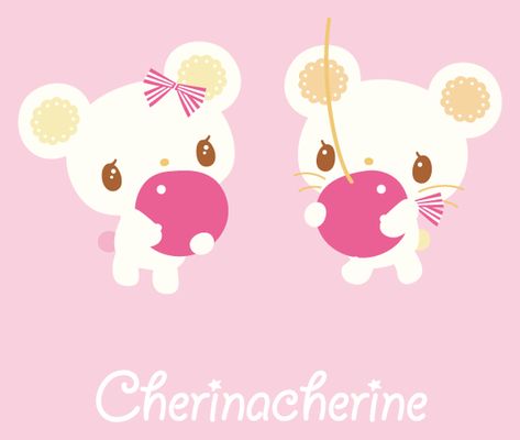 Cherinacherine Sanrio, Underrated Sanrio Characters, Cherry Pies, Pink Mouse, Pink Themes, The Harvest, Cute Poster, Cute Little Things, Pastel Wallpaper