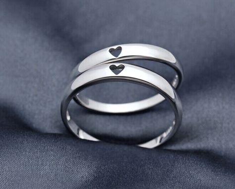 Bruce Yamada, Matching Promise Rings, Cute Promise Rings, Couple Ring Design, Couple Band, Heart Promise Rings, Promise Ring Set, Promise Rings For Couples, Love Band