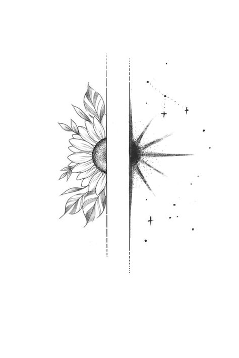 Tattoo Designer, Scar Cover Up, Cute Simple Tattoos, Meaningful Tattoo, Health Tattoo, Meaningful Drawings, Matching Tattoo, Sunflower Tattoo Design, Floral Drawing