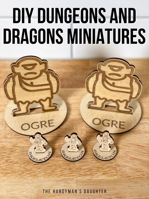 Dnd Diy Gift, Dnd Diy Crafts, Cricut Dnd Projects, Dnd Initiative Tracker Diy, Dungeons And Dragons Cricut Projects, Dungeons And Dragons Laser Cut, Wood Typography, Dungeons And Dragons Miniatures, Puzzles For Toddlers