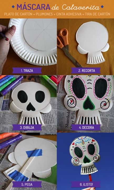 Den Mrtvých, Bricolage Halloween, Halloween Arts And Crafts, Adornos Halloween, Paper Plate Crafts, Plate Crafts, Halloween Diy Crafts, Halloween Crafts For Kids, Crafts For Kids To Make