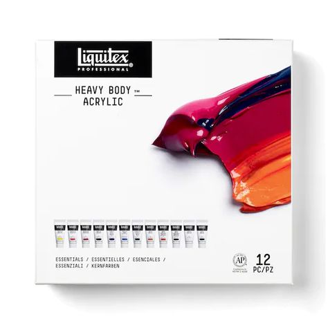 Liquitex® Heavy Body Essentials Acrylic™, 12ct. | Michaels Heavy Body Acrylic Painting, Body Acrylic Painting, Artist Essentials, Liquitex Acrylic Paint, Art Vision Board, Small Art Studio, Art Studio Room, Colorful Paintings Acrylic, Acrylic Set