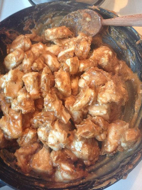 Peanut butter chicken: Cooking this up right now! Peanut Butter Chicken, Chicken Cooking, Chicken Main Dishes, Peanut Butter Recipes, Wooden Spoon, Butter Chicken, Chicken Dinner, Chicken Dishes, Meal Time