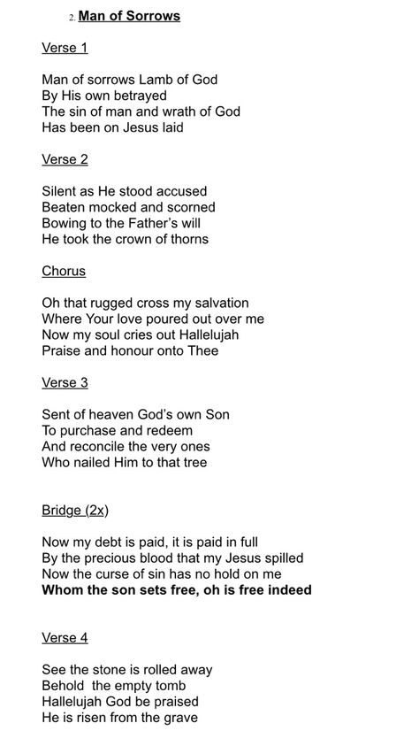 Man Of Sorrows Lyrics, Hillsong Lyrics, Man Of Sorrows, Christian Song Quotes, Worship Songs Lyrics, Church Songs, Christian Songs, Worship Songs, Songs Lyrics