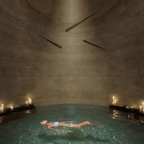 Life in Aflora — Aflora Tulum Float Therapy Aesthetic, High End Gym, Bathhouse Design, Architecture Mood Board, Roof Pool, Rock Lifestyle, Japanese Bath House, Underground Pool, Hydrotherapy Pool