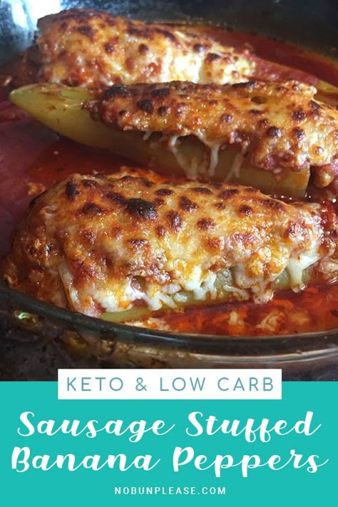 Hot Sausage Stuffed Banana Peppers - Low Carb & Keto Friendly Banana Pepper Recipes, Recipes With Banana Peppers, Egg Diet Plan, Banana Peppers, Hot Sausage, Pepper Recipes, Hot Peppers, Keto Diet Menu, Stuffed Banana Peppers