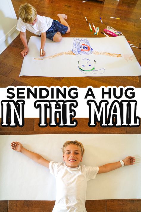 Send A Hug, Mail A Hug, Sending A Hug, Mail A Hug Craft, Paper Hug Craft, Surprise Hug, Paint Hug Tshirts, Send A Hug Craft For Kids, Portraits For Kids