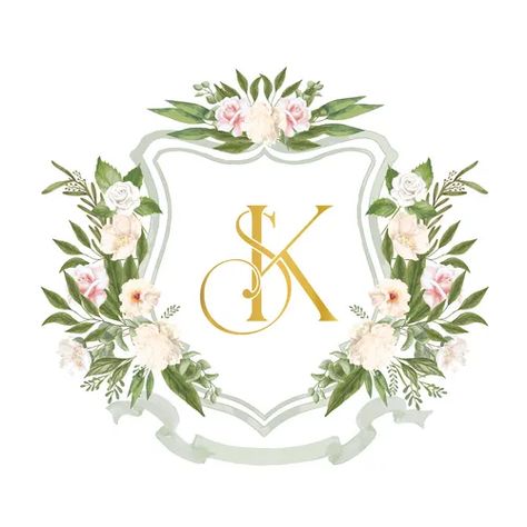 Sk ks initial wedding crest logo monogram Vector Image Sk Initials Logo, Sk Logo, Marriage Invitation, Marriage Invitation Card, Pink And White Background, Superman Wallpaper, Wedding Logo Monogram, Wedding Crest, Marriage Invitations