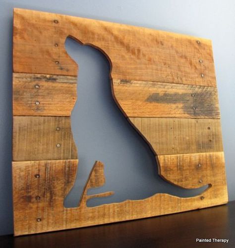 Create animal silhouette art with recycled wood. Credit: http://paintedtherapy.blogspot.com Hantverk Diy, Reclaimed Lumber, Wood Animal, Pallet Crafts, Animal Silhouette, Pallet Art, Working Class, Into The Woods, Cool Diy Projects