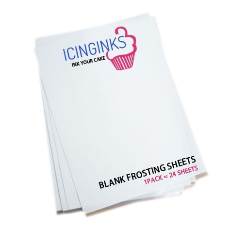 Icinginks Edible Frosting Sheets 24 pack (8.5 Cake Printer, Sugar Sheets, Best Edibles, Edible Printer, Edible Paper, Edible Icing Sheets, Cake Printing, Cookies Cake, White Icing