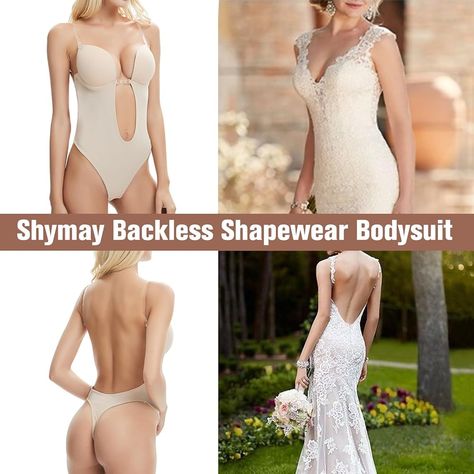 Amazon.com: Shymay Women Backless Shapewear Bodysuit Plunge Backless Body Shaper Bra Seamless Thong Low Back Shapewear for Backless Dress (Beige, 36B/C) : Clothing, Shoes & Jewelry Low Back Shapewear, Backless Shapewear, Backless Body Shaper, Bridal Shapewear, Backless Bra, Back Wedding Dress, Shapewear Bodysuit, Dress Beige, Body Shaper