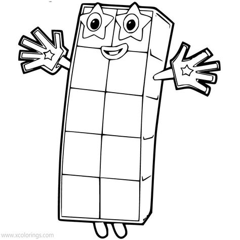 Numberblocks Coloring Pages 10. Numberblocks Coloring Pages, Number Blocks, Star Coloring Pages, Free Preschool Printables, Coloring Sheets For Kids, Free Preschool, Preschool Printables, Page Number, Cute Wallpaper For Phone