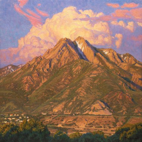 Mt Olympus, Master Studies, Mount Olympus, Nine Months, Mountain Paintings, Utah, Landscape Paintings, Drama, Beautiful Places