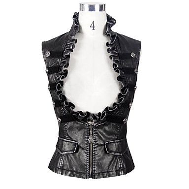 Cosplay Vintage Corset Party Costume Masquerade Women's Costume N / A Black Vintage Cosplay Sleeveless / Floral Punk Leather Jacket, Steampunk Outfits, Steampunk Vest, Leather Waistcoat, Faux Leather Vest, Style Steampunk, Vintage Corset, Steampunk Clothing, Fashion Now