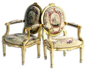 louis 16th style furniture Louis Xv Armchair, French Armchair, French Style Chairs, Louis Xvi Chair, Hand Painted Chairs, Oak Armchair, Floral Upholstery, Bergere Chair, French Chairs