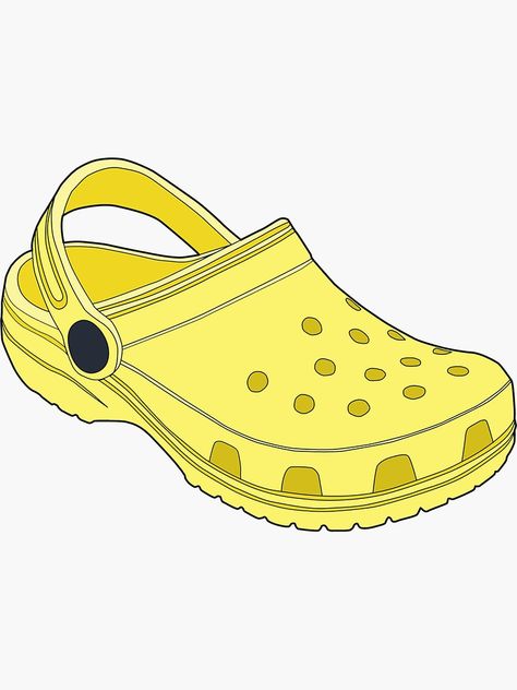 "Crocs Shoe Lemon" Sticker by tlaprise | Redbubble Crocs Logo Design, Crocs Template, How To Draw Crocs, Crocs Illustrations, Crocs Drawings, Nike Drawing, Yellow Crocs, Shoes Clipart, Duck Drawing