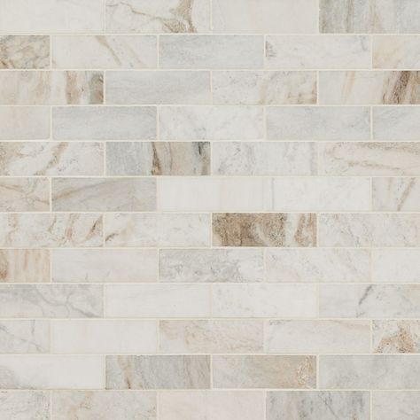 Arabescato Venato White Tile 2x6 Stone Backsplash, Glass Brick, Honed Marble, White Backsplash, Backsplash Designs, Marble Backsplash, Porcelain Mosaic Tile, Marble Mosaic Tiles, Marble Wall