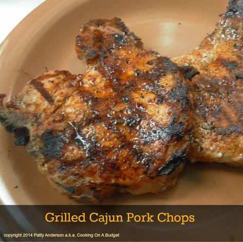 Cajun Pork Chops, Desserts On A Budget, Cajun Pork, Pork Chop Marinade, Pork Sausage Recipes, Bbq Pitmasters, Cajun Sauce, Granulated Garlic, Outdoor Cooking Recipes