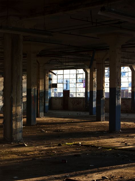 . Old Warehouse Aesthetic, Abandoned Wearhouse, Creepy Warehouse, Abandoned Warehouse Aesthetic, Abandon Warehouse, Warehouse Drawing, Warehouse Aesthetic, Warehouse Background, Warehouse Interior