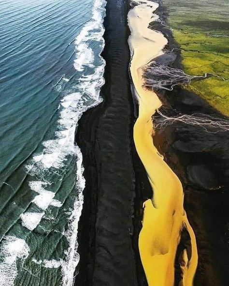 Burning Men, Yellow River, Black Beach, Image Nature, Iceland Travel, Nagano, Black Sand, Reykjavik, Aerial Photography