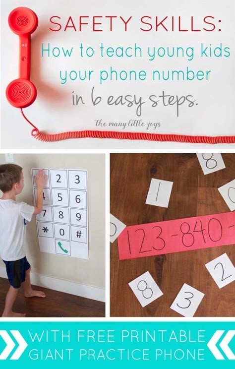 Safety Skills: How to teach your child to memorize his phone number - The Many Little Joys Phone Activities For Preschool, Phone Number Practice Preschool, Preschool History Lessons, Phone Number Memorization, Learn Phone Number Preschool, Phone Number Activities For Preschool, Learning Phone Number Preschool, Teaching Safety To Preschoolers, Preschool Safety Activities