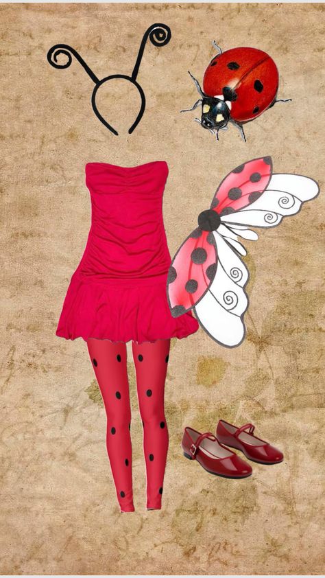 Ladybug costume #ladybug#costume#ladybugcostume#halloween#halloweencostume#costumeinspo#halloweeninspo#ladybuggirl#bug#insect#girl#costumeidea#spookyseason#red#black#spots#coolgirl#halloweencostume Ladybug Inspired Outfit, Cutesy Halloween Costumes, Marinette Costume, Insect Girl, Bug Costume, Ladybug Costume, Flower Costume, Pretty Halloween Costumes, Duo Halloween Costumes