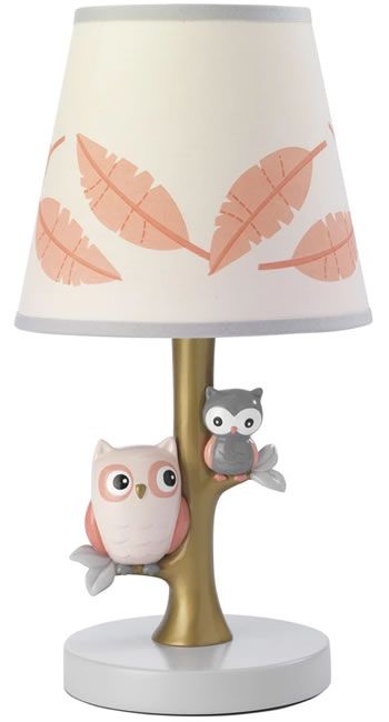 Lambs & Ivy 673024B Family Tree Gold/Coral Owl Nursery Lamp - Lambs & Ivy Nursery Lamps - Deep Discount Lighting Painting Branches, Bed Lamps, Family Tree Painting, Owl Lamp, Lambs & Ivy, Gold Owl, Owl Nursery, Sitting In A Tree, Nursery Lamp