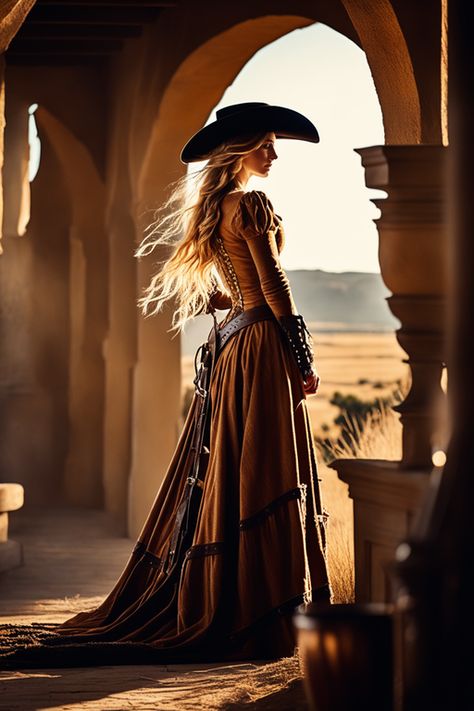 Playground - Fairytale Rapunzel wearing a Wild West style Wild West Cowgirl, American West, One Image, Old West, Bad Girl, Wild West, Rapunzel, Fantasy Character Design, Creating Art