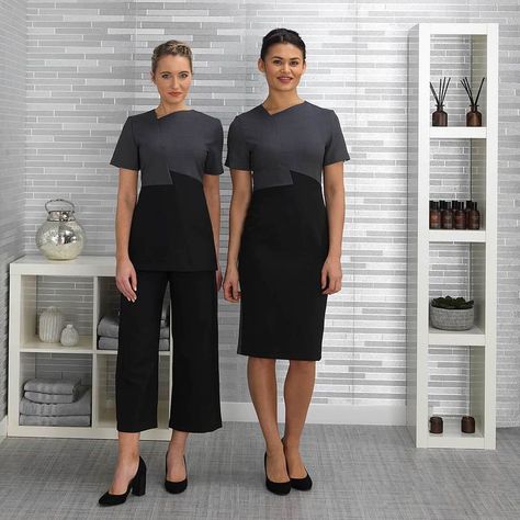 Browse a wide range of high-quality beauty uniforms, spa uniforms & salon wear from Florence Roby. Free delivery on orders over £60. Order online today! Saloon Uniforms For Women, Salon Wear Work Outfits, Hotels Uniform, Work Uniform Outfits, Spa Uniform Ideas, Beauty Therapist Uniform, Beautician Uniform, Saloon Dress, Spa Wear