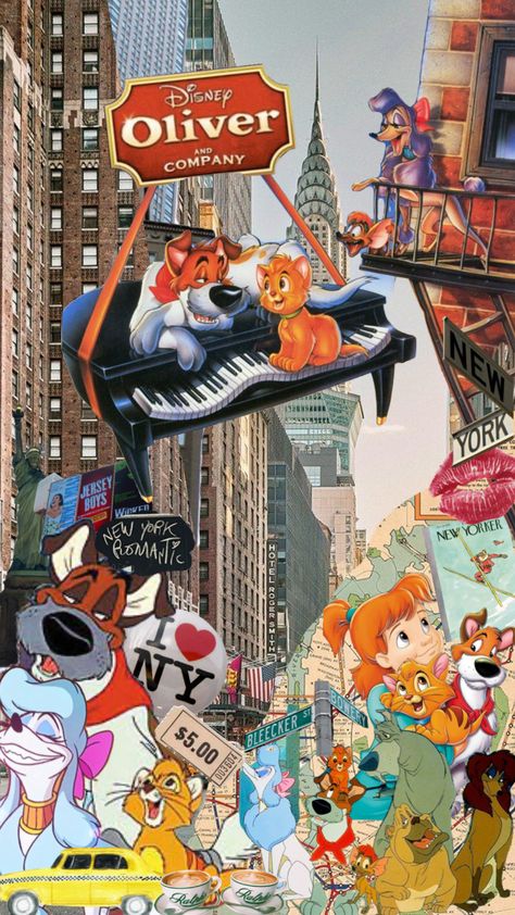 #disneymovies #oliverandcompany #disneyanimation Oliver And Company Wallpaper, Company Wallpaper, Oliver And Company, I ❤ Ny, Cute Disney, Disney Animation, Disney Love, Disney Wallpaper, Create Collage