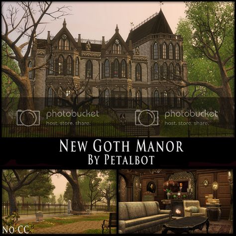 New Goth Manor by Petalbot — The Sims Forums Sims Cc House, Gothic Hotel, Goth Manor, Alchemy Room, Goth Mansion, Goth Family, Sims4 Lookbook, Sims 3 Generations, New Home Features