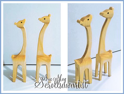 Compound cut giraffe pair Easter Bunny Letter, Wooden Reindeer, Letter Ornaments, Scroll Saw Patterns Free, Scroll Saw Pattern, Wood Animal, Wooden Pallet Projects, Key Hanger, Air Plant Holder