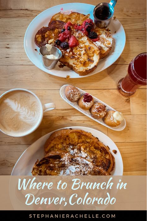 10 Denver Colorado brunch spots Brunch Denver Colorado, Denver Breakfast, Denver Brunch, Cherry Creek Denver, Waffle Sliders, Vegetarian Brunch, Colorado Food, Breakfast Places, Brunch Places