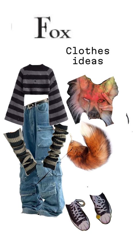 Fox Clothes, Fox Therian, Outfits To Wear To School, Felt Animal Masks, Fox Clothing, Alt Outfits, Cool Masks, Tomboy Style Outfits, Cute Fox