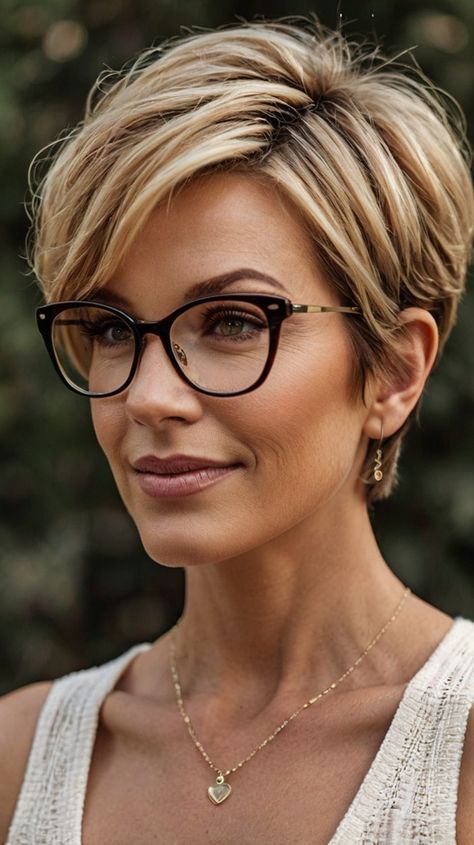 Hairstyles for Women Over 50 Wear Glasses Senior Hairstyles, Pixie Hairstyles For Older Women, Hairstyles For Seniors, Best Hairstyles For Women, Hairstyles For Older Women, Flattering Hairstyles, Layered Bobs, Easy Morning, Hairstyles For Women Over 50