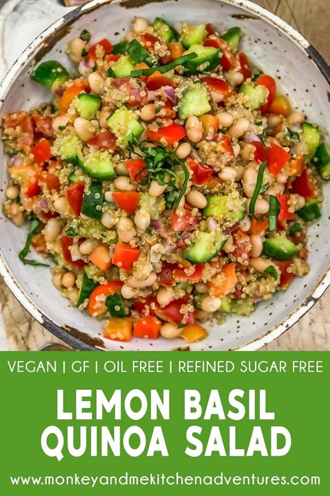 Basil Quinoa, Quinoa Salads, Monkey And Me Kitchen Adventures, Monkey And Me, Summertime Salads, Italian Diet, Vegan Quinoa, Basil Recipes, Quinoa Salad Recipes