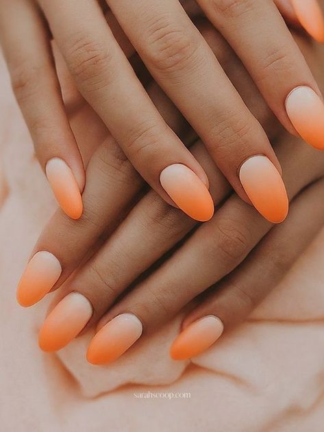 35+ Trendy Peach Colored Nail Designs Peach Colored Nails Designs, Orange Nails For Spring, Nail Designs Peach Color, Peach Orange Nails With Designs, Nail Designs Peach, Nails Peach Color, Peach Orange Nails Acrylic, Bright Peach Nails With Designs, Colored Nail Designs