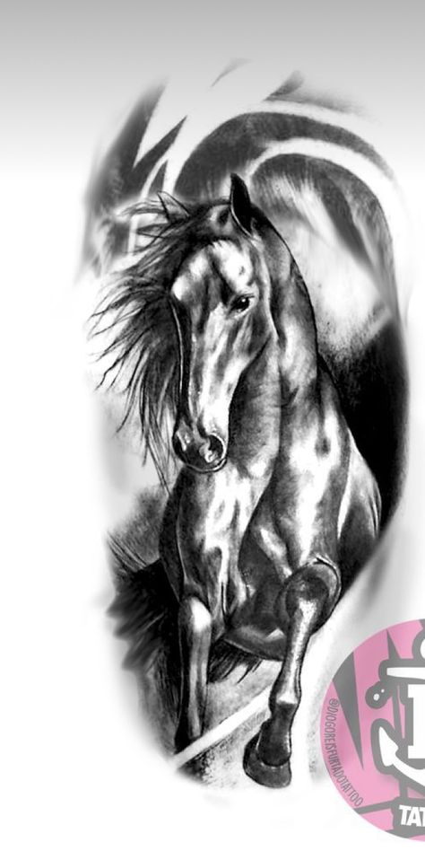 White Tiger Hip Tattoo, Horse Tattoo Design For Men, Stallion Tattoo, Finger Tattoos Words, Pegasus Tattoo, Horse Tattoo Design, Horse Art Drawing, Biker Tattoos, Half Sleeve Tattoos For Guys