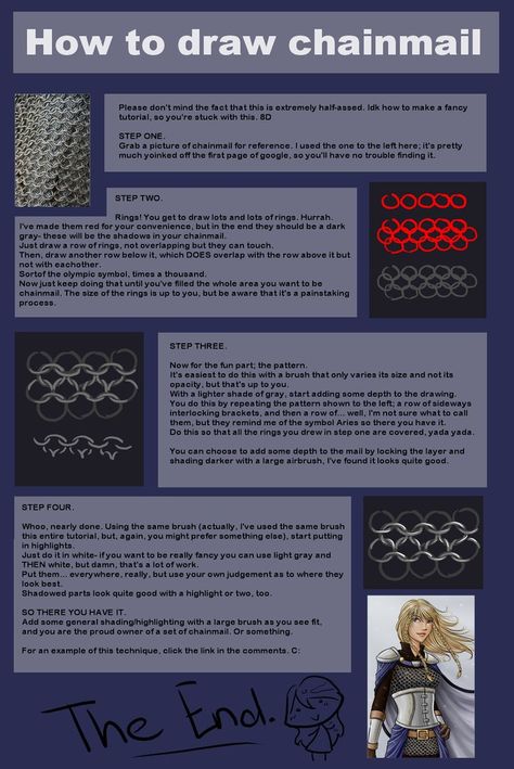 How to draw chainmail by Shin-ai.deviantart.com on @DeviantArt How To Draw Chains, Drawing Items, Dnd Reference, Skeleton Army, Army Drawing, Sketch Reference, Clothes Drawing, Drawing Styles, Art Advice