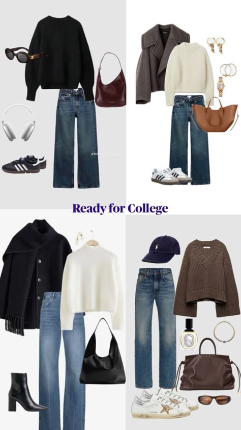 Outfits Ideas For University, Outfit Ideas For University, University Aesthetic Outfit, Outfit Ideas University, University Outfit Ideas, Ropa Dark, Seasonal Aesthetic, College Outfit Ideas, University Inspiration